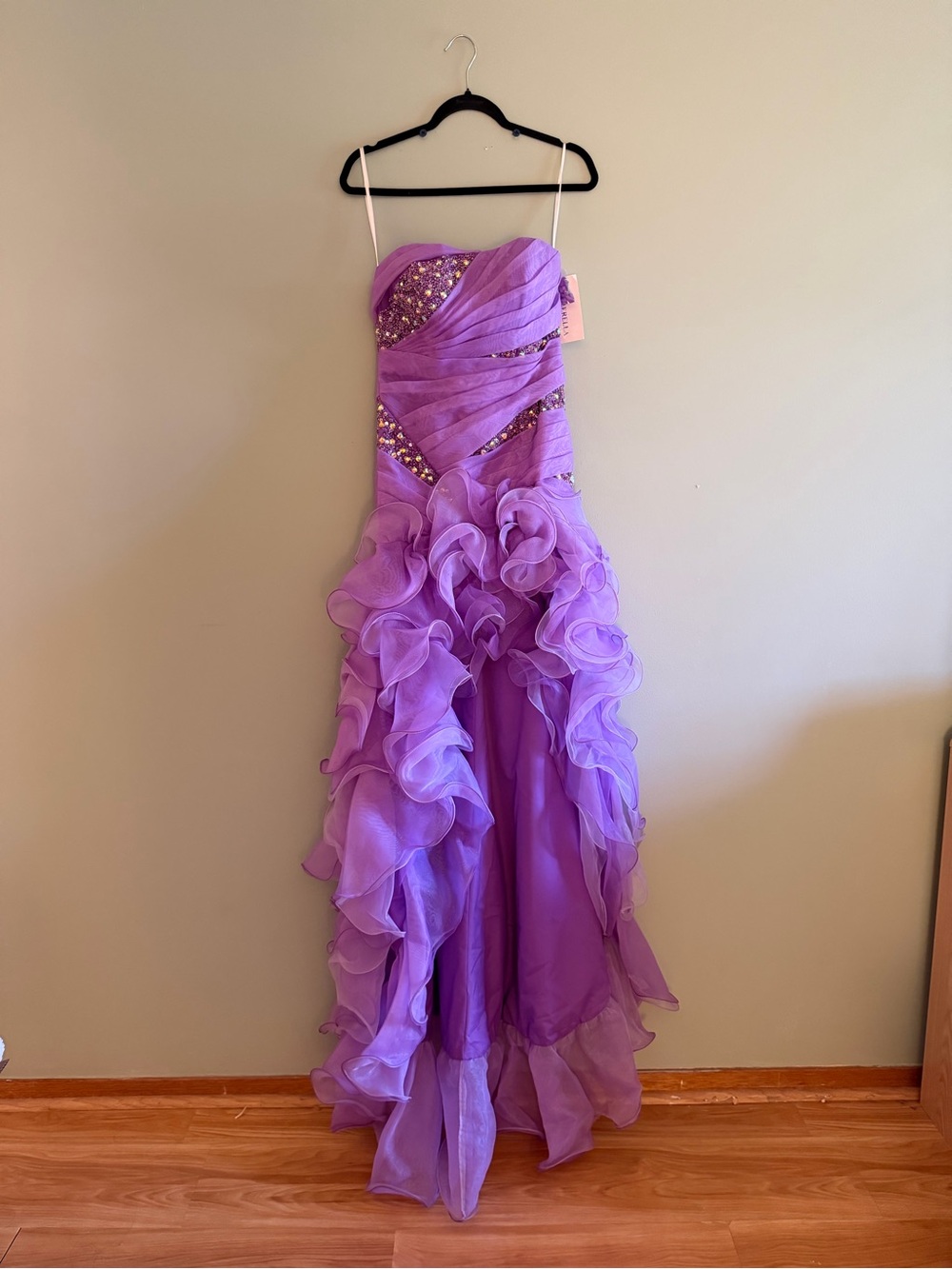 NWT Cinderella Purple Ruffled Organza Corset Gown